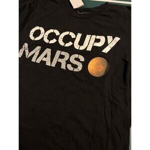 SpaceX Occupy Mars Short Sleeve Black T-Shirt Tee LARGE Musk Tesla NASA Space